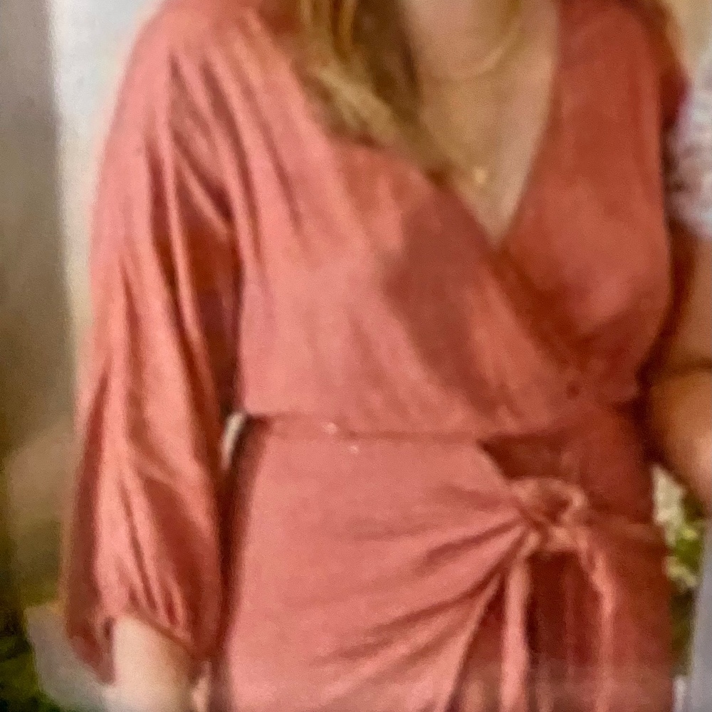 Anthropologie Rust Wrap Dress